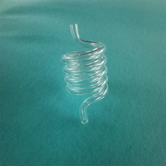 Tube en verre de quartz de bobine transparente de résistance thermique